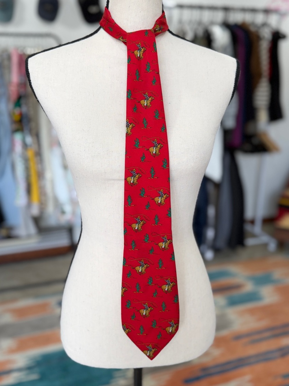 Vintage Ferragamo Silk Western Cowboy Tie